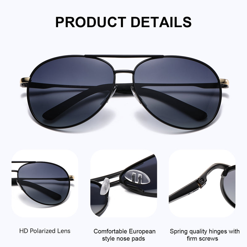 BARCUR Latest Gradient Women Sunglasses Polarized Man Pilot Sun glasses 8015