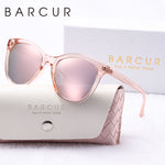 BARCUR Transparent Women Sunglasses Beautiful PC Cat Eye Polarized Sunglasses 2116