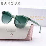 BARCUR Transparent Women Sunglasses Beautiful PC Cat Eye Polarized Sunglasses 2116