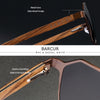BARCUR Brand Design Zebra Wood Temple Polarized Sunglasses Hexagon Metal Frame Men Glasses UV400 4137