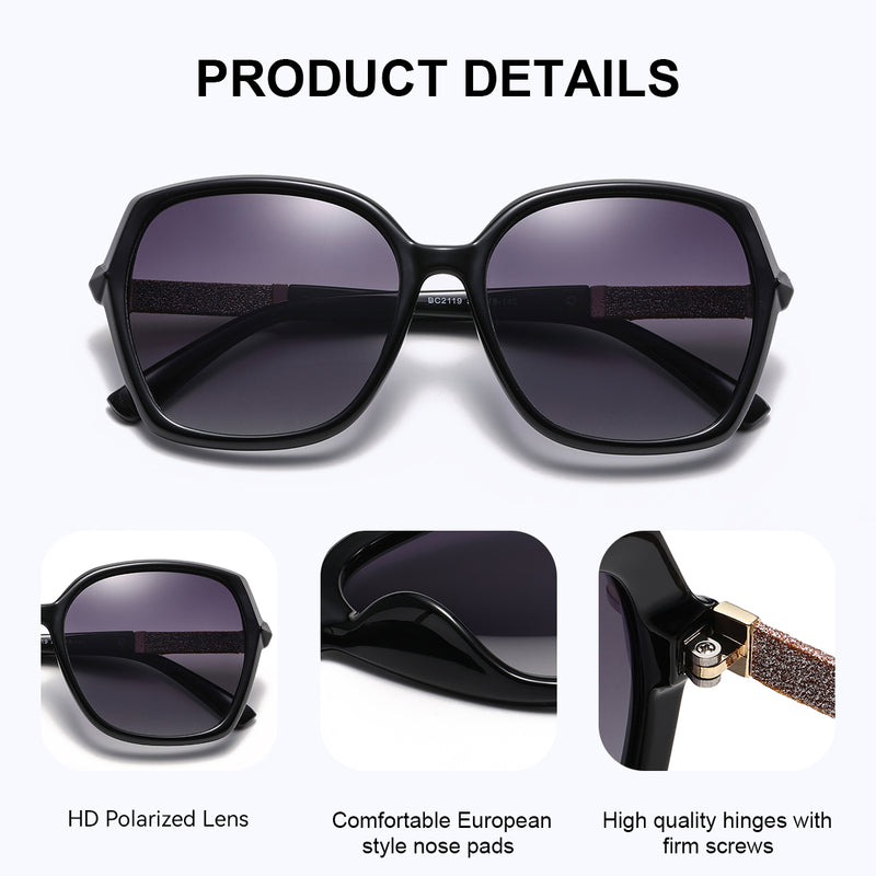 CATMONROE Luxury Polarized Women Sunglasses Butterfly Frame Pink Gift Box 2119