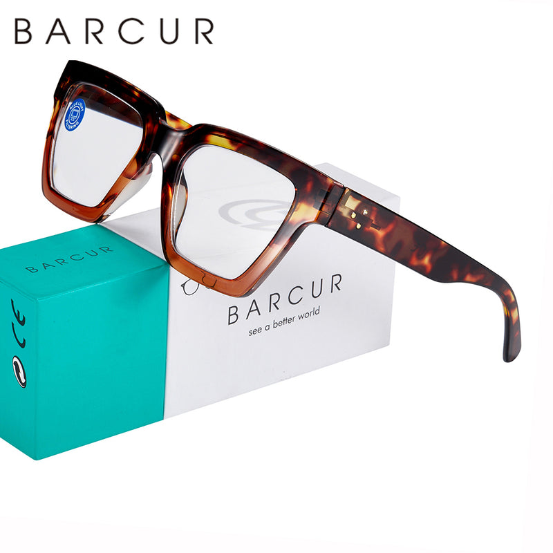 BARCUR Fashion Retro Leopard Pattern Women's Presbyopia Glasses 9001