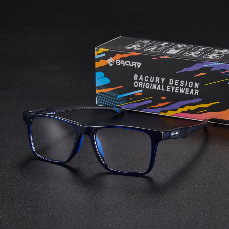 goggles frame design BACURY Classic Sports Style Men's Spectacle Frame 3005 BlackGreen
