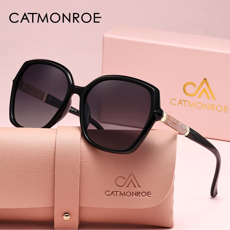 CATMONROE Luxury Polarized Women Sunglasses Butterfly Frame Pink Gift Box 2119