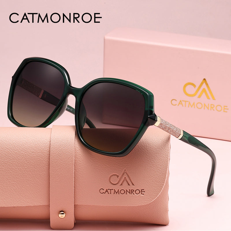 CATMONROE Luxury Polarized Women Sunglasses Butterfly Frame Pink Gift Box 2119