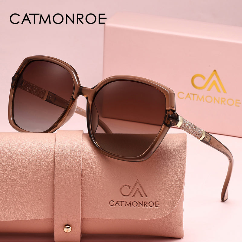 CATMONROE Luxury Polarized Women Sunglasses Butterfly Frame Pink Gift Box 2119