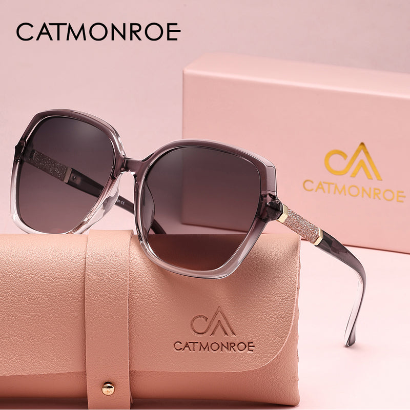 CATMONROE Luxury Polarized Women Sunglasses Butterfly Frame Pink Gift Box 2119