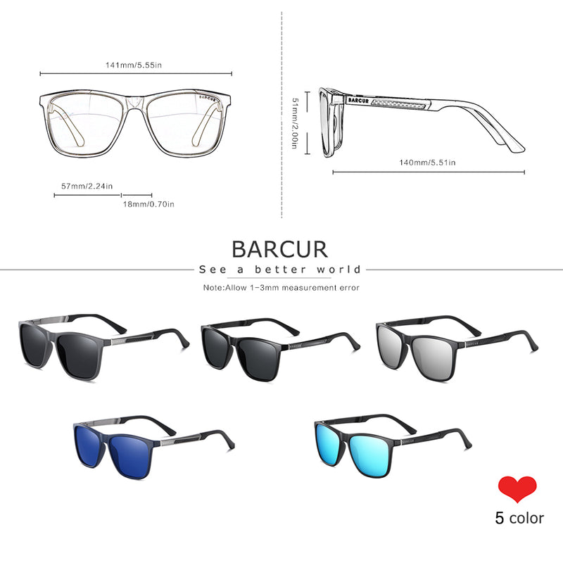 Polarized Sunglasses for Men Al-Mg Ultralight TR90 Frame 8717