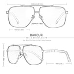 BARCUR Square Mens Sunglasses Gradient Polarized Driving