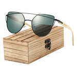 BARCUR Cat Eye Bamboo Sunglasses Lady Luxury 4122