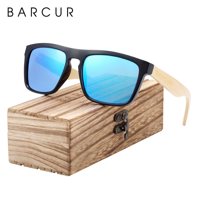 BARCUR Polarized Bamboo Sunglasses Sports 4300