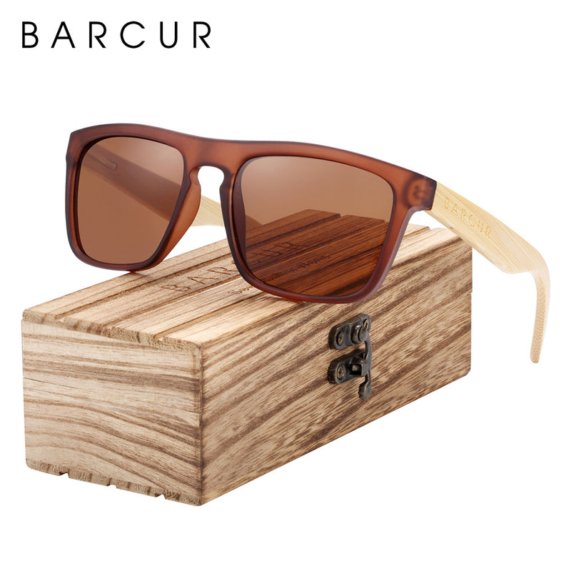 BARCUR Polarized Bamboo Sunglasses Sports 4300