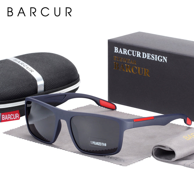 BARCUR Sports Polarized Sunglasses Men TR90 Ultralight
