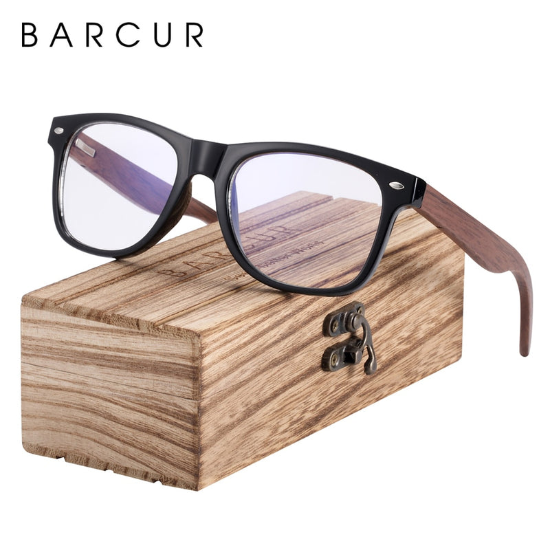 BARCUR Wood Anti Blue Ray Glasses Computer Glasses 8700