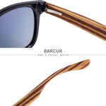 Barcur Polarized Zebra Wood Sunglasses Hand Made 8720