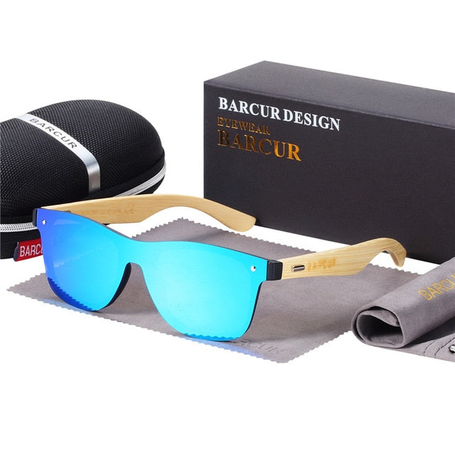 BARCUR Bamboo Sunglasses Polarized Contact Lens 4205