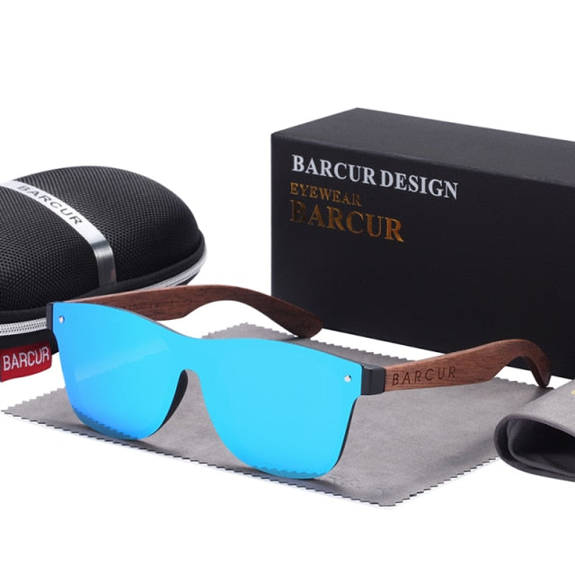 BARCUR Walnut Sunglasses Polarized Fashion 4126