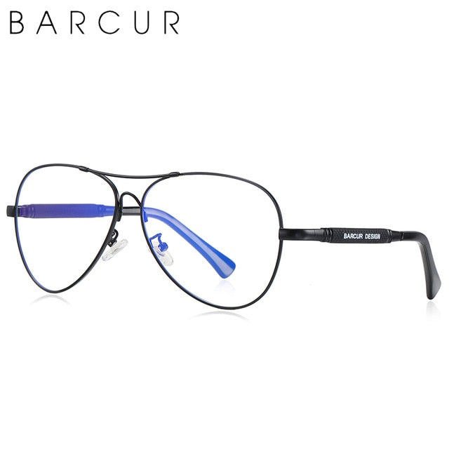 BARCUR Anti Blue Light Glasses Pilot Spectacle frames Spectacles 8009