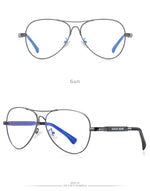 BARCUR Anti Blue Light Glasses Pilot Spectacle frames Spectacles 8009