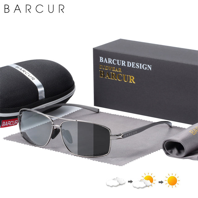 BARCUR Rectangle Polarized Photochromic Sun glasses