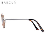 BARCUR Polarized Round Sunglasses Wooden 5007