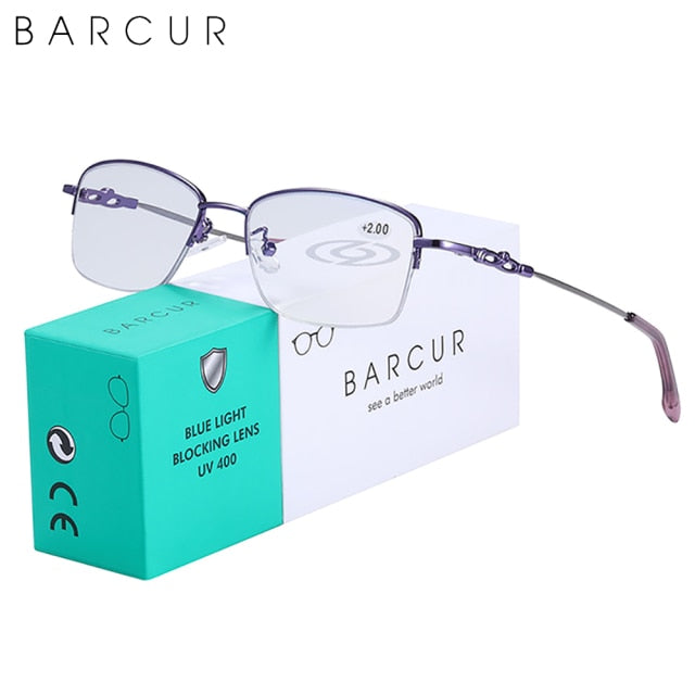 BARCUR Titanium Women Reading Glasses Progressive Multifcous 9000