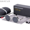 BARCUR Retro Round Steampunk Design Sunglasses 8376