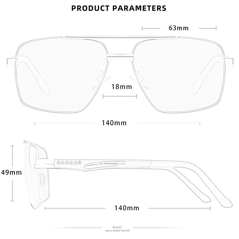 BARCUR Design Sunglasses Men 8035