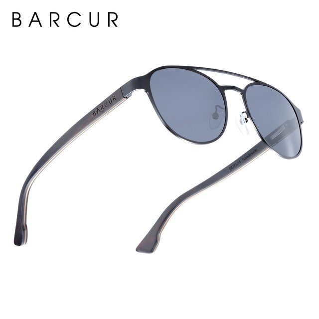 BARCUR Ebony Wood Black Sunglasses 4119