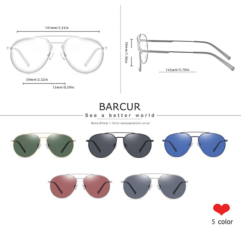 BARCUR Stylish Men Sunglasses Polarized Shades 8374