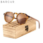 BARCUR Round Wooden Sunglasses 4123