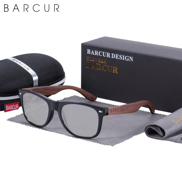 BARCUR Black Walnut Sunglasses Wood 8700
