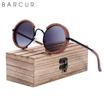BARCUR Retro Round Wood Sunglasses 5033