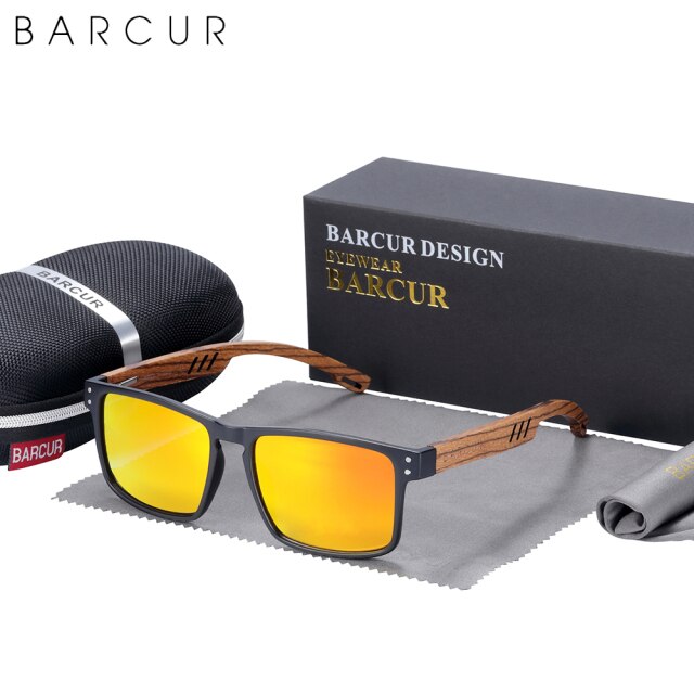 BARCUR Zebra Wood Sunglasses Unique 4020