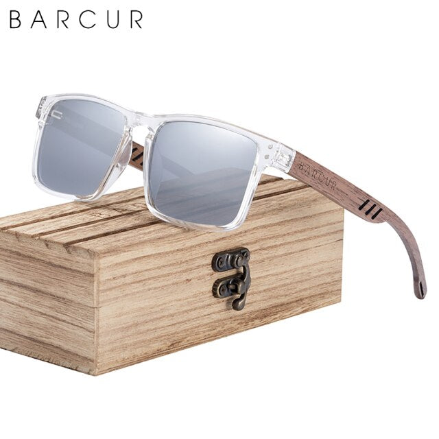 BARCUR Original Natural Wood Sunglasses Polarised Sun Glasses for Men 2022