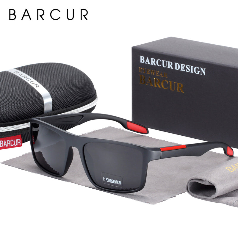 BARCUR Sports Polarized Sunglasses Men TR90 Ultralight