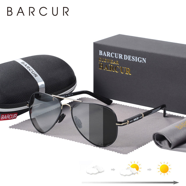 BARCUR Photochromic Polarized Sun glasses for Men