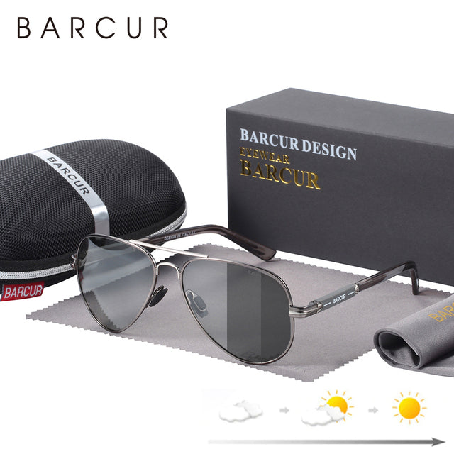 BARCUR Photochromic Polarized Sun glasses for Men