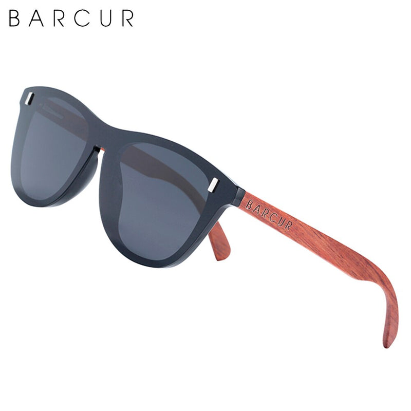 BARCUR Contact Polarized Wooden Sunglasses 4010Pro