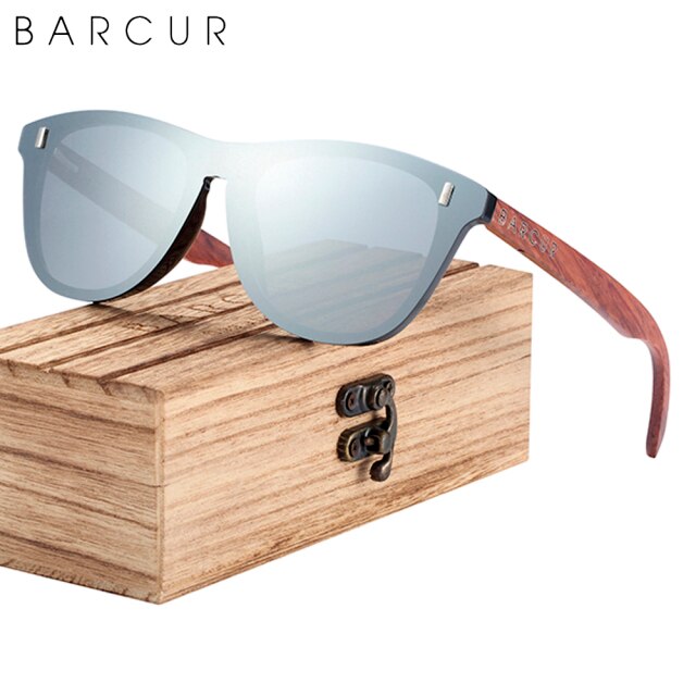 BARCUR Contact Polarized Wooden Sunglasses 4010Pro