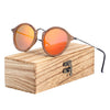 BARCUR Retro Round Wood Sunglasses 5033