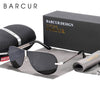 BARCUR Polarized Black Sunglasses Male Rimless 8940Pro