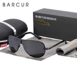 BARCUR Man Sunglass Black Polarized Sport 8940Pro