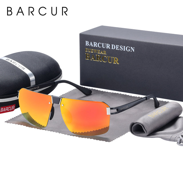 BARCUR Designer Sunglasses for Men Luxury Driving Square Polarized 8740