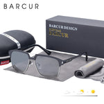 BARCUR Square Photochromic Sunglasses Men Polarized Driving